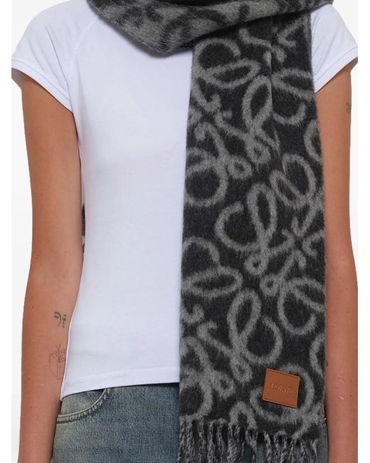 Loewe Blue Anagram Reversible Scarf
