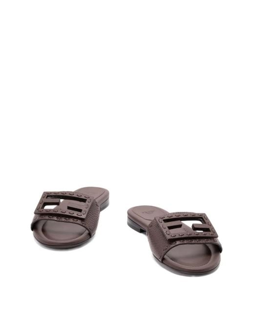 Sandali Baguette Con Suola Piatta di Fendi in Brown
