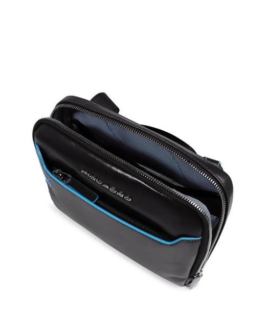 Piquadro Black Leather Crossbody Bag