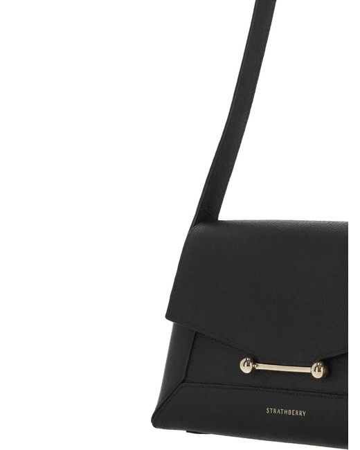 Strathberry Black Mosaic Leather Shoulder Bag