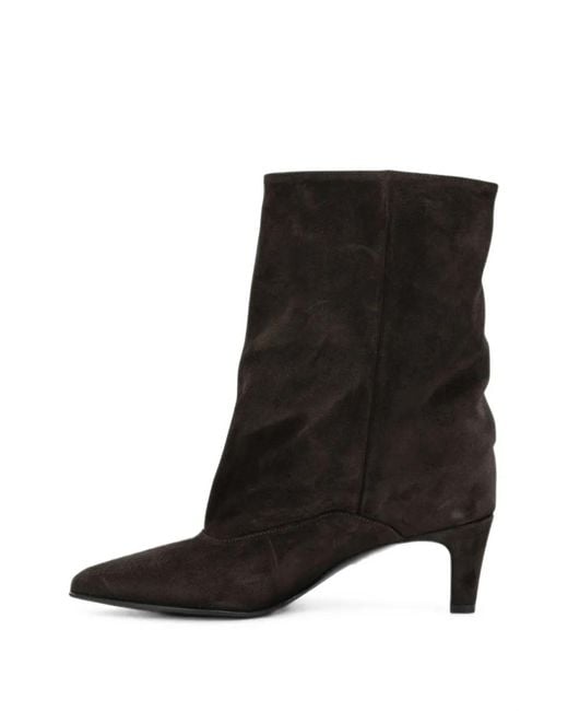 strategia shoes Black Leila Pointed-Toe Suede Boots