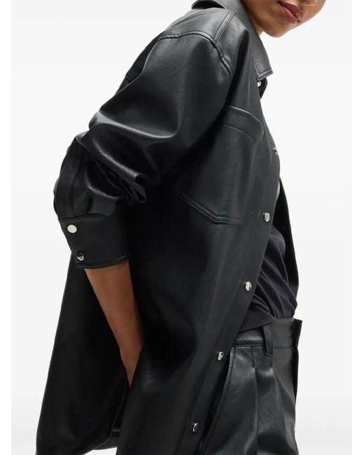 Boss Black Faux-Leather Overshirt