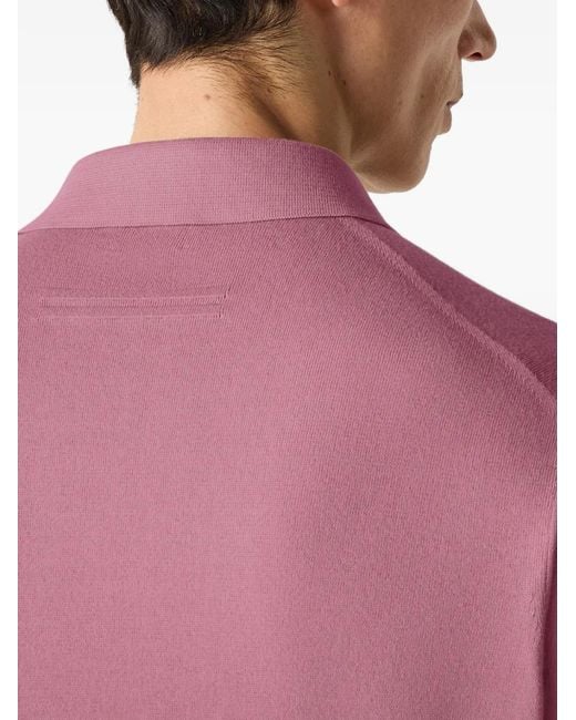 Zegna Purple Cotton Polo Shirt for men