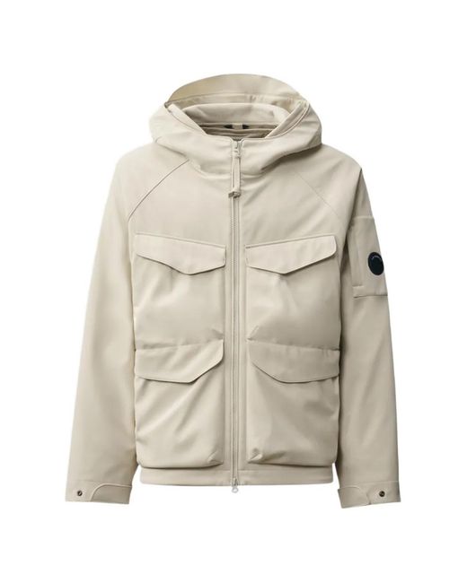 C P Company Natural Zip-Fastening Hooded Jacket for men