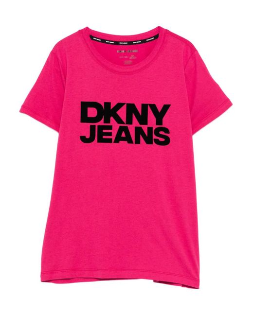 DKNY Pink Logo Crew Neck T-Shirt