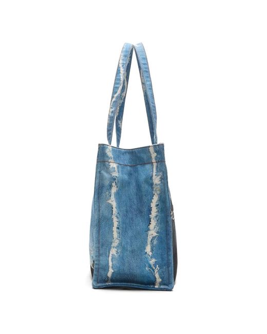 Acne Blue Denim Print Tote