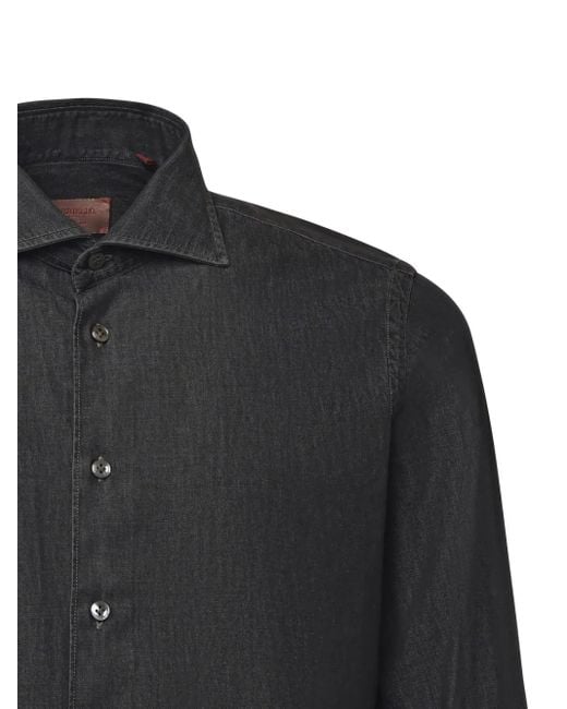 Borriello Black Denim Shirt for men