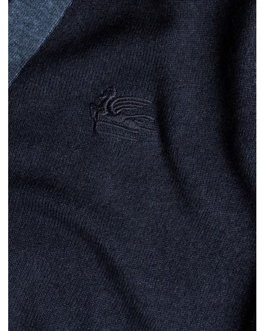 Etro Blue Wool Cardigan for men