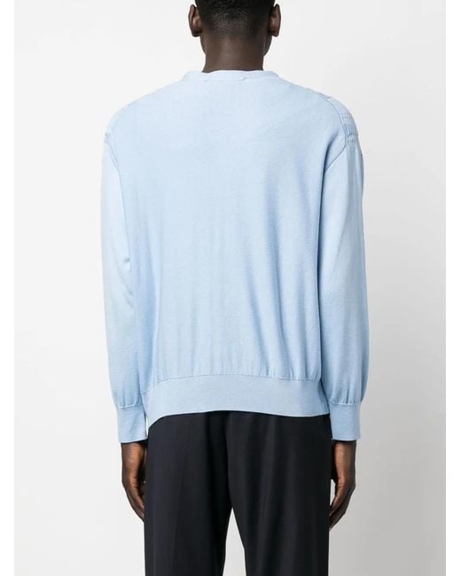 Viktor & Rolf Blue Cable-Knit V-Neck Cardigan for men