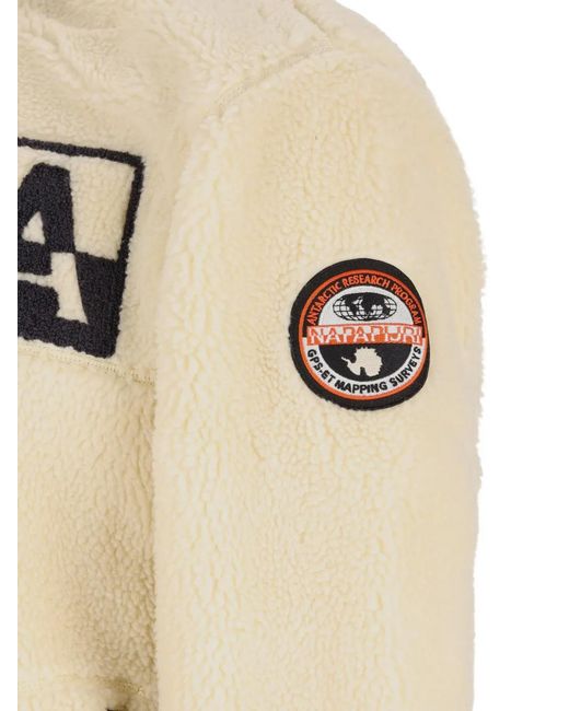 Napapijri Natural Logo-Fleece Half-Zip Sweater for men