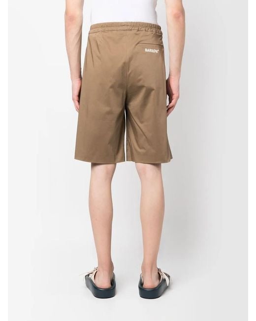 Barrow Natural Logo-Print Track Shorts