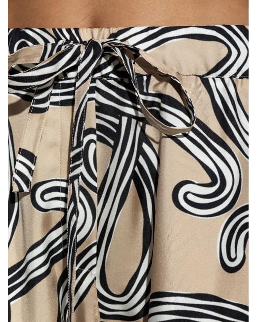 Loewe Gray Anagram-Print Silk Trousers