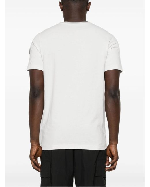 Moncler White Logo-appliqué Cotton T-shirt for men