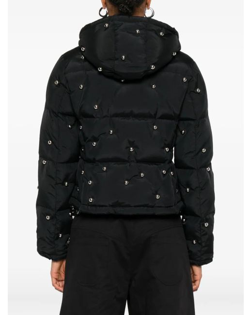 Chopova Lowena Black Fallout Hooded Studded Puffer Jacket