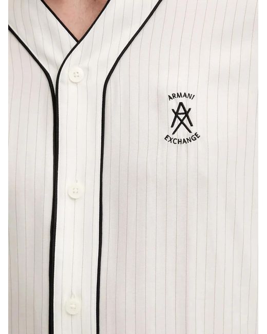 ARMANI EXCHANGE White Pinstripe Shirt for men