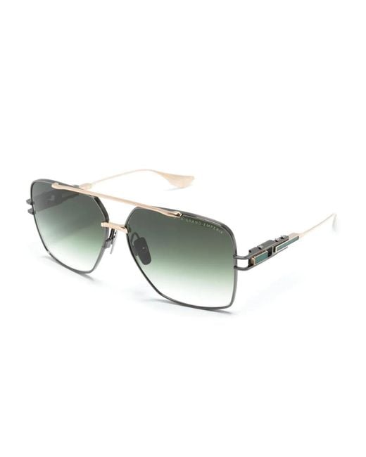 Dita Eyewear Green Logo-Print Square-Frame Sunglasses