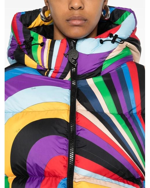 Emilio Pucci Blue Printed Nylon Down Jacket