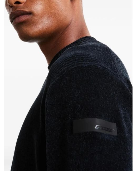 Rrd Blue Chenille-Texture Sweater for men