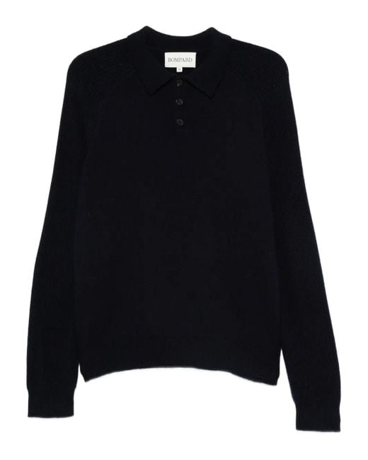 Polo A Maniche Lunghe di Eric Bompard in Black da Uomo