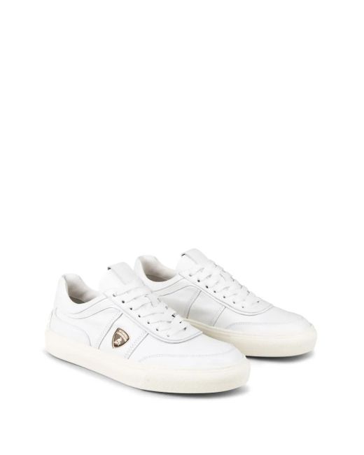 Tod's White Automobili Lamborghini Panelled Lace-Up Leather Sneakers for men