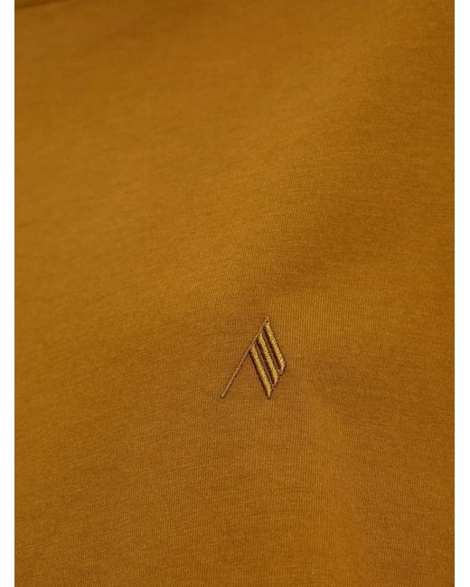 The Attico Yellow Embroidered Side-Slit T-Shirt