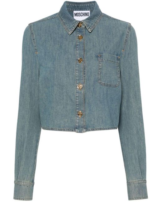 Moschino Cropped Blouse in het Blue