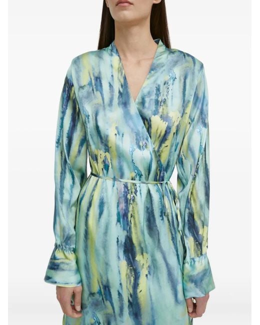 Gestuz Blue Walerygz Tie-Waist Maxi Dress