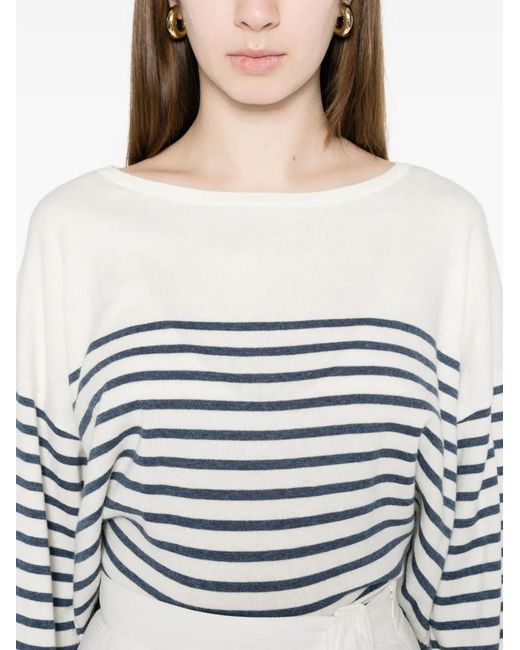 C.T.Plage White Striped Sweater
