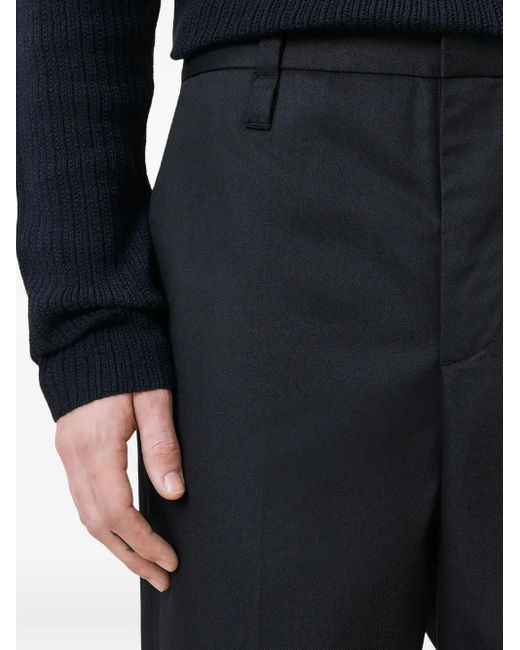 AllSaints Black Flat-Front Tailored Trousers for men