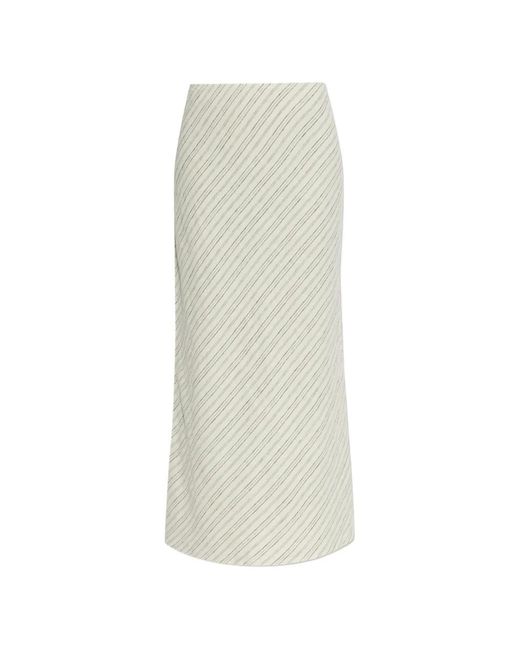 Samsøe & Samsøe White Saagneta Striped Maxi Skirt