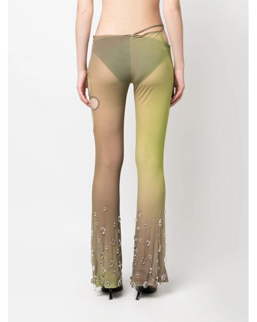 Gcds Natural Sita Crystal-Drop Tulle Trousers