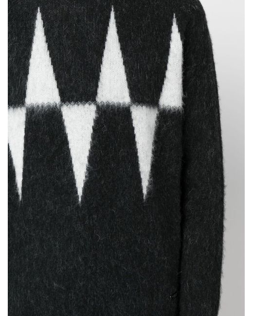 CoSTUME NATIONAL Black Intarsia-knit Jumper for men