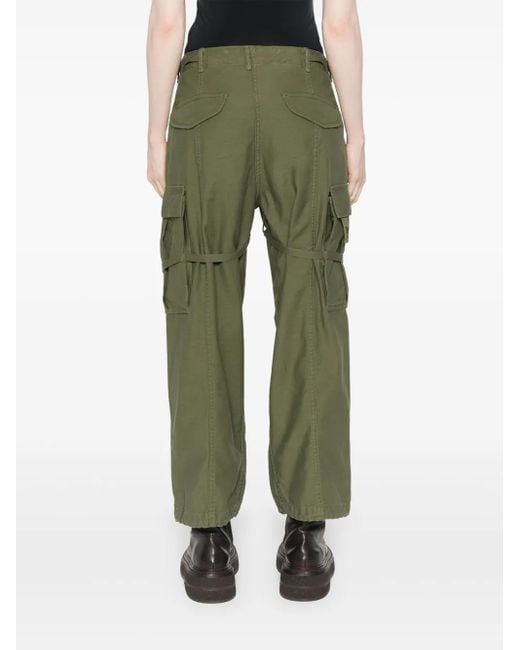 R13 Green Cotton Cargo Trousers