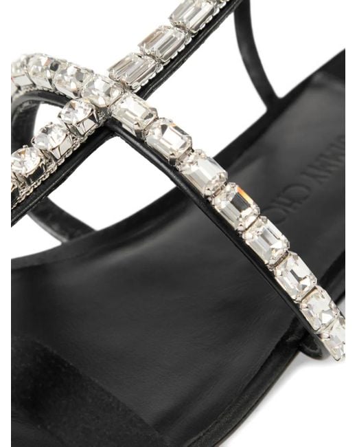 Jimmy Choo Black Gwyn Flat Sandals