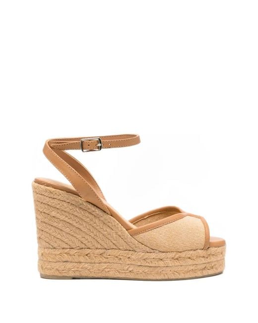 Castaner Natural Brigitte Ankle Strap Wedge Espadrilles