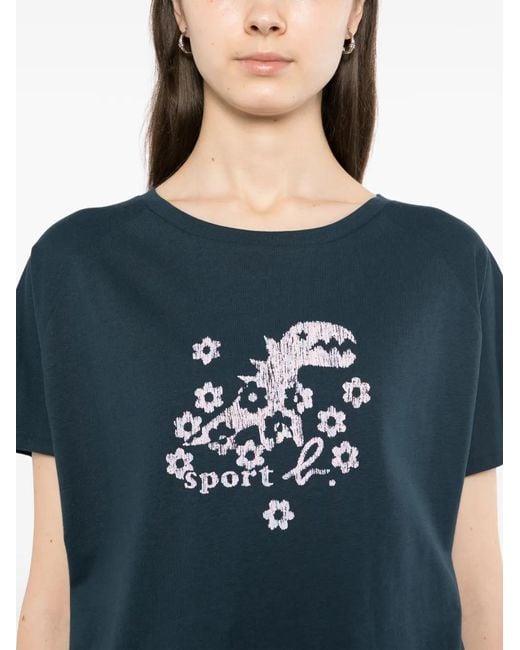 SPORT b. by agnès b. Blue Texture Dino T-Shirt