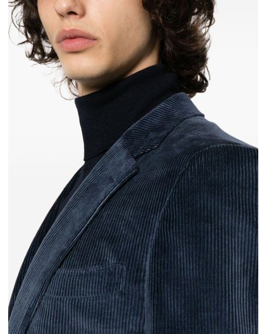 Canali Blue Single-breasted Corduroy for men