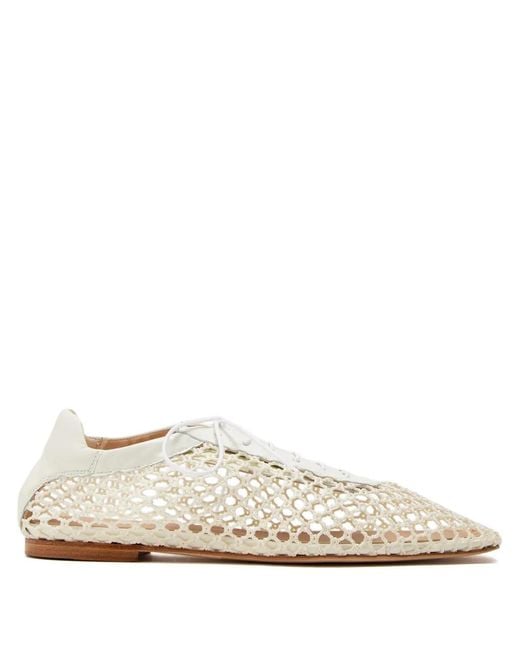 Andrea Gomez White Antonia Mesh Lace-Up Oxford Shoes