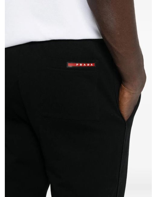 メンズ Prada Linea Rossa Elastic-waistband Track Pants Black