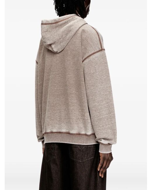 DIESEL Brown S-Boxton Studded-Embellishment Printed Hoodie for men