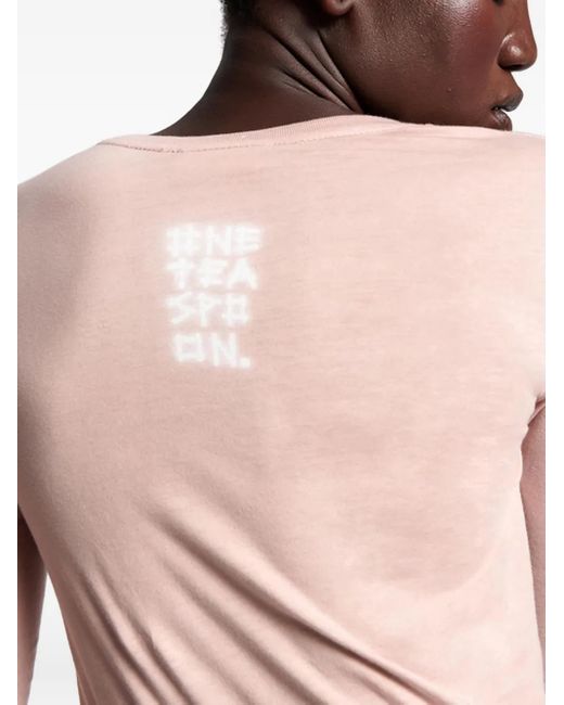 One Teaspoon Pink Graphic Long-Sleeved T-Shirt