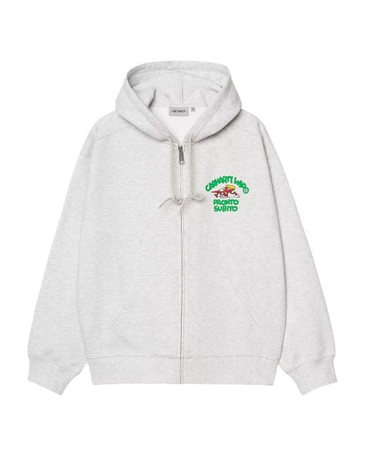 Sudadera con capucha y estampado Pronto Subito Carhartt de hombre de color White