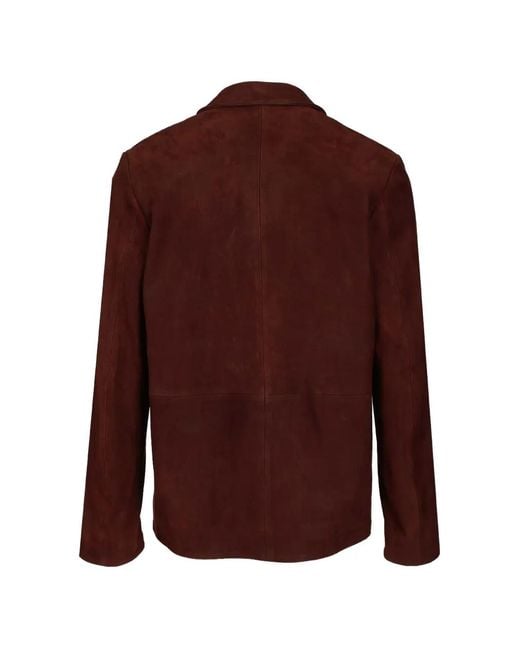 Paul Smith Brown Suede Buttoned Jacket for men