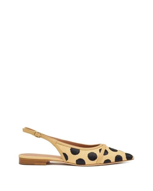 Malone Souliers Natural Escarpins Plats Jama À Pois