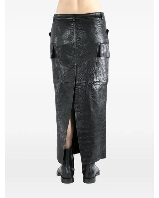 Rick Owens Black Firbanks Maxi Skirt