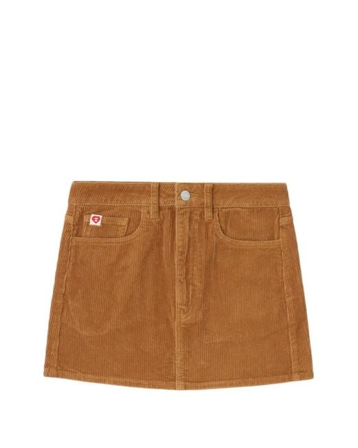 A Bathing Ape Brown Corduroy Heart Pocket Mini Skirt
