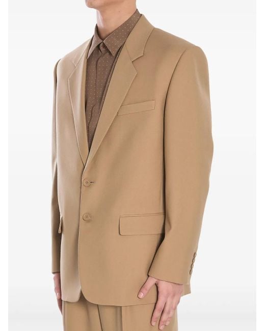 Saint Laurent Natural Single-Breasted Wool Jacket for men