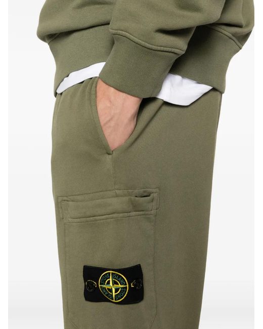 Stone Island Green Pantalon De Jogging À Poches Plaquées for men