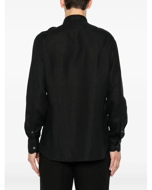 Lardini Black Dante Long-Sleeve Shirt for men