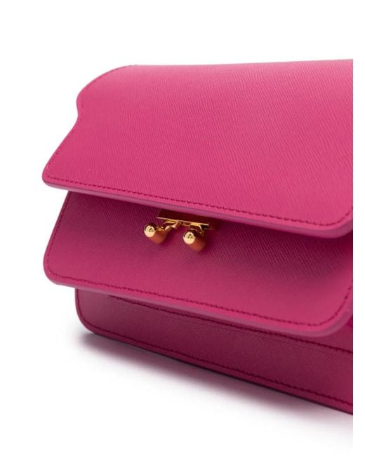 Marni Pink Trunk Leather Shoulder Bag